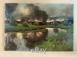 Former Table Oil On Panel Landscape Campaign Clair Obscure Signature Wz