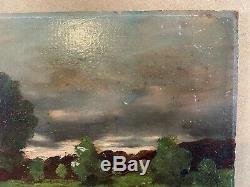 Former Table Oil On Panel Landscape Campaign Clair Obscure Signature Wz