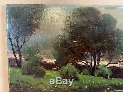 Former Table Oil On Panel Landscape Campaign Clair Obscure Signature Wz