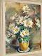 Former Table Signed Jane Bosc. Bouquet Of Flowers. Oil Painting On Canvas