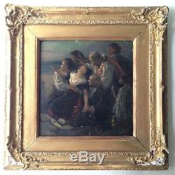 Former Table Study XIX Woman Shipwreck French School Oil On Wood