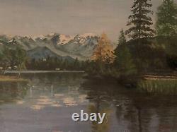 Former Table XIX / XX Lakescape The Swiss Alps Signed