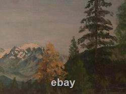 Former Table XIX / XX Lakescape The Swiss Alps Signed