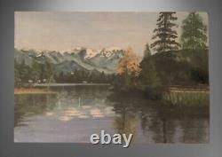 Former Table XIX / XX Lakescape The Swiss Alps Signed