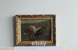 Frame Ancient Wood Dore Oil Painting On Canvas Lavandieres And Ane