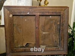 Framed Antique Painting Oil on Canvas Representing a Gallant Scene