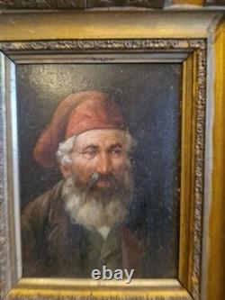Framed Antique Painting, Portrait of a Man, Oil on Panel