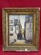 Framed Antique Painting, View Of Le Mans, Signed Pierre Petit, Oil On Panel