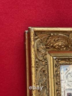 Framed Antique Painting, View of Le Mans, Signed Pierre Petit, Oil on Panel