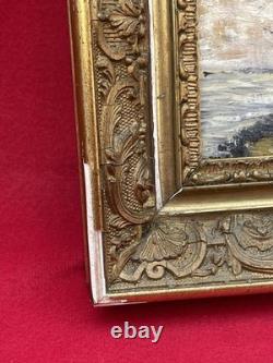 Framed Antique Painting, View of Le Mans, Signed Pierre Petit, Oil on Panel