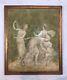 Framed Antique Tableau, Nymphs, Oil On Canvas 19th Century, Large-scale Painting