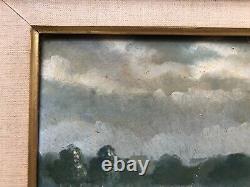 Framed Antique Tableau, Paris, The Seine, Oil on Cardboard, Painting, Early 20th Century