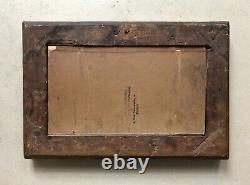 Framed Antique Tableau, Port View, Oil on Cardboard, Painting, Early 20th Century