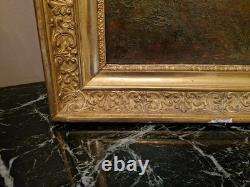 Framed Old Painting Oil on Canvas Depicting a Landscape