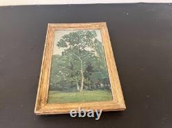 Framed antique painting by Gaëtan Dumas (1879–1950) / Tree study, oil on panel