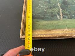 Framed antique painting by Gaëtan Dumas (1879–1950) / Tree study, oil on panel