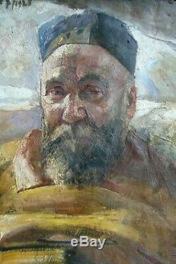 France Leplat Old Painting Oil On Canvas Portrait Of Man 1925