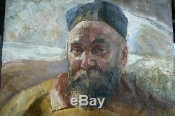 France Leplat Old Painting Oil On Canvas Portrait Of Man 1925