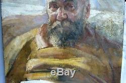 France Leplat Old Painting Oil On Canvas Portrait Of Man 1925