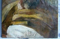 France Leplat Old Painting Oil On Canvas Portrait Of Man 1925