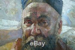 France Leplat Old Painting Oil On Canvas Portrait Of Man 1925