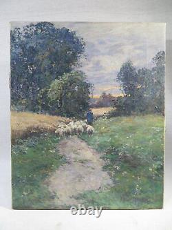 Frederic Ede Old Table Oil On Canvas Sheep Campaign Twentieth Berger