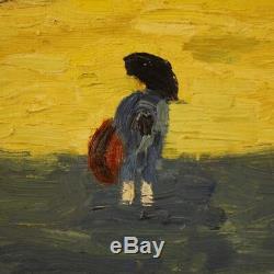 French Painting Square Oil On Canvas Signed Old Style Corrida