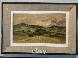 Gascogne Landscape Painting by René Mailhe, Oil on Canvas, 1930, Antique Old Art Painting