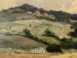 Gascogne Landscape Painting by René Mailhe, Oil on Canvas, 1930, Antique Old Art Painting
