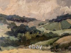 Gascogne Landscape Painting by René Mailhe, Oil on Canvas, 1930, Antique Old Art Painting