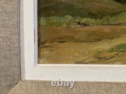 Gascogne Landscape Painting by René Mailhe, Oil on Canvas, 1930, Antique Old Art Painting