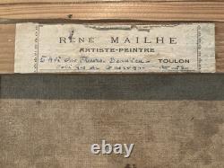 Gascogne Landscape Painting by René Mailhe, Oil on Canvas, 1930, Antique Old Art Painting