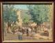 Gaston Prost (1881-1967) Old Painting Oil The Festival In Seguret 1945