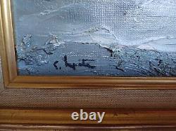 Georges Laporte old naval seascape marine oil on canvas signed