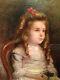 Gorgeous Portrait Child Girl Impressionist Xix Old Oil On Canvas