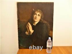 Grand Old Table Oil On Canvas Holy Marie Madeleine Religious Religious