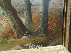 Grand Painting Ancient Oil On Canvas Marine Landscape Seaside Sailing Boats