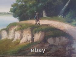 Grand Painting Ancient Oil On Canvas XIX Eme By A. Bertheau 1887