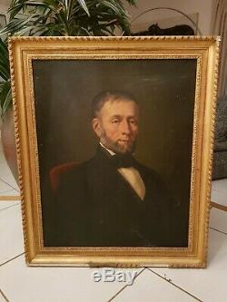 Grand Portrait Of Old Man, Oil On Canvas, Frame Golden Era XIX S