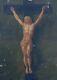 Great Ancient Painting Christ On The Cross Oil On Canvas