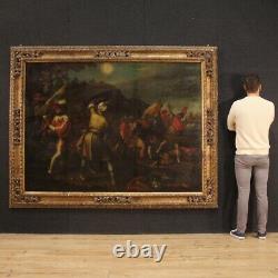 Great Battle Old Painting Oil On Canvas Painting Warriors 17th Century