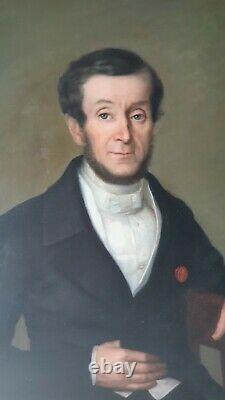 Great Oil On Canvas Old Portrait Of Jean François Jeanmaire 1832 19th