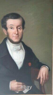 Great Oil On Canvas Old Portrait Of Jean François Jeanmaire 1832 19th