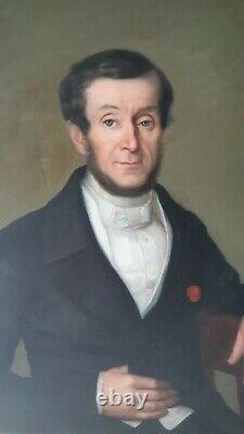 Great Oil On Canvas Old Portrait Of Jean François Jeanmaire 1832 19th