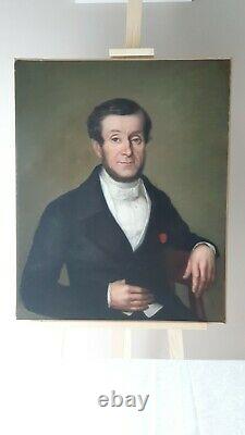 Great Oil On Canvas Old Portrait Of Jean François Jeanmaire 1832 19th