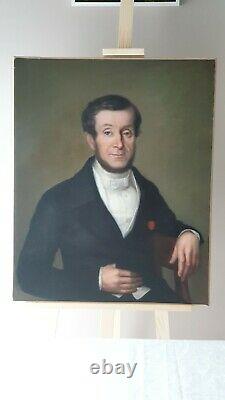 Great Oil On Canvas Old Portrait Of Jean François Jeanmaire 1832 19th