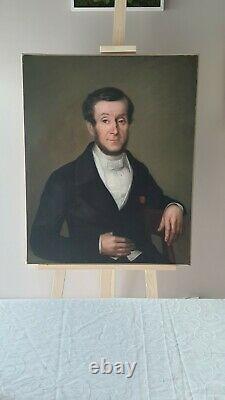 Great Oil On Canvas Old Portrait Of Jean François Jeanmaire 1832 19th