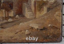 Grenoble, Old Stone Bridge 1834, Mountain, Alps. Alexandre DEBELLE (1805-1897)