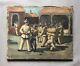 Group Of Soldiers, Sketch, Oil On Canvas, Painting, Antique Tableau, 20th Century