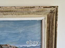 HSP oil on panel seascape signed framed Marine antique sea painting